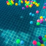assorted color balls floating on water